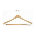 Contoured Wooden Suit Hanger w/Locking Bar (Natural)